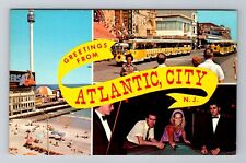 Atlantic City NJ-New Jersey, Scenic Banner Greetings, Antique Vintage Postcard picture