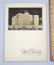 Vintage 1947 Hotel Peabody Restaurant Menu Memphis Tennessee picture