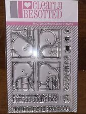 CLEARLY BESOTTED “Zoom In Hippo Happy Hour” CLEAR STAMP 3x4” picture