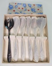 Vtg 6 Pc Maurice Stables MS Loxley EPNS Sheffield Dessert Fork Spoon 5 1/8