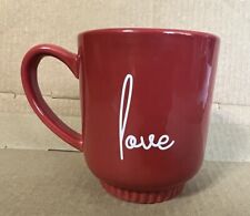 Global Design Connections RED “LOVE” MUG 14 Oz Stoneware Ceramic Valentines RARE picture