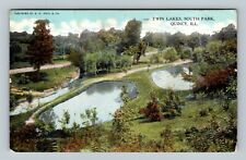 Quincy IL, Twin Lakes, South Park, Illinois c1908 Vintage Postcard picture