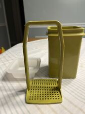 Vintage Tupperware Avocado Green 3 Piece Pickle Keeper Pic-A-Deli 1330-8 1332-2 picture