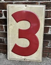 1960’s Gas Station Red No. 3 Metal Embossed Sign, 20