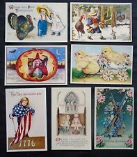 Lot (7) Holidays, Thansgiving, Easter, Halloween, Patriotic, modern reproduction picture