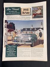 1941 De Soto Advertisement Green Convertible Horse Estate Vintage Car Print AD picture
