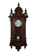 Antique German FMS Mauthe Vienna Regulator Carved Walnut DRP Wall Clock 35
