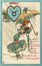 Postcard C-1910 Tuck Dwig Taurus Astrology fashion woman Valentine TP24-1668 picture