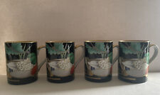 FITZ AND FLOYD MALLARD POND SET OF 4 PORCELAIN DUCK MUGS picture