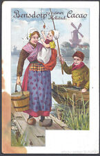 POSTCARD Dutch advertising Bensdorp Cacao chocolate folk costume windmill boat  picture