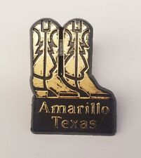 Amarillo Texas Cowboy Boots Souvenir Vintage Plastic Lapel Hat Pin picture