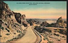 Old Vintage Postcard Cedar Pass Badlands National Monument South Dakota 1940's picture