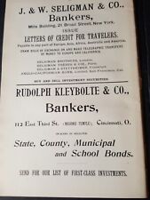 ◇ original 1896 print ad RUDOLPH  KLEYBOLTE & COMPANY BANKERS Cincinnati Ohio  picture
