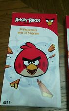 34 ANGRY BIRDS Children Valentine Day Cards with 35 Sticker Sheet* NEW* picture