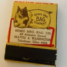 Vintage 1940’s-1950’s Bemis Bro. Bag Company Seattle Co. MatchbookFull Unstruck picture
