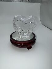 Heart Shaped Glass / Crystal with Etched Engraved Pig couple piggies hogs love picture