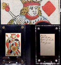 1700’s Historic Antique Playing Cards Woodblock Court Quill Scripted Repurposed picture