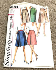 Vtg 1960s Simplicity Pattern #5884 Skirts Size Miss Waist 24 Hips 33 picture