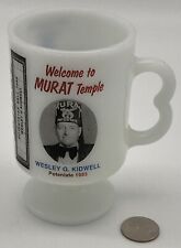 1985 Milk Glass Mug Murat Shriner Temple Potentates Ball Wesley G Kidwell HTF picture