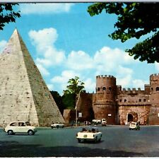 c1960s Rome, Italy Pyramid of Cestius Litho Photo PC Caius Cestis Tartaria A157 picture