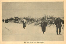 WWII Postcard Battle Of The Bulge Ardennes Civilian Refugees Fleeing Battle picture