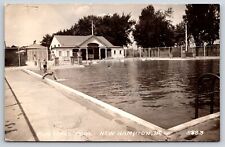 New Hampton Iowa~Municipal Pool~Changing Bldg~1940s RPPC picture