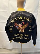 Operation Desert Shield Vintage Jacket 89-90 USS LASALLE AGF-3 Texas picture