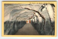 Tunnel To The Elevator Chimney Rock North Carolina Postcard Vintage Linen Unused picture