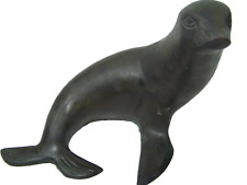 Vintage Heavy Gatco Solid Brass Black Animal SEAL Figurine 8