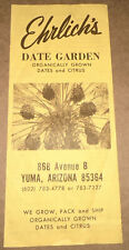 Vintage 1970s Ehrlich's Date Garden and Recipes Tourist  Brochure Yuma, AZ picture