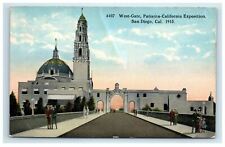 1915 San Diego CA Panama California Expo West Gate Entrance Postcard picture