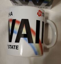 HAWAII The 50th State Souvenir Coffee Mug White Ceramic Rainbow NEW in box picture