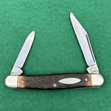 Camillus CAMCO 571 Pen Pocket Knife Brown Jigged Delrin USA Vintage picture