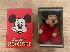 RARE Vintage Disney Mickey Mouse Book Pet Disneyland Souvenir Mini Plush Toy picture
