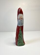 Cypress Knee Santa Claus Hand Painted Christmas Figurine Artist Signed 8” Tree picture