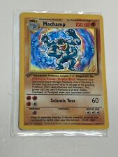 First Edition Holo Machamp Pokemon Base Set Error Card Gray Faded Stamp 8/102 picture