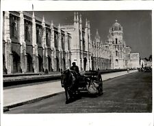 LD266 1956 Orig Photo SKIING SIGH-SEEING POPULAR IN PORTUGAL JERONIMOS MONASTERY picture