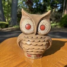 VINTAGE OWL BANK | Hand Painted Ceramic | Retro Mid Century Modern MCM picture