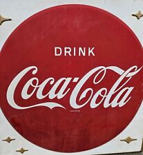 Vintage Drink Coca Cola 3ft Button Sign General Store Advertisement  Gas Station picture