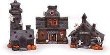 Spooky Halloween Color Changing Pre-Lit LED Haunted House Village Set, 8 Inch, S picture
