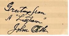“Landscape Artist” John William Orth Signed 3.5X6 Card JG Autographs COA picture