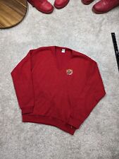 Vintage Champion Mens Sweater USA MADE Pap Loyal Order of Moose Red V Neck 50/50 picture