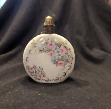 Vintage White Porcelain with Blue & Pink Flowers Perfume Bottle picture