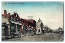 1909 Main Street Exterior Building Washington Kansas KS Vintage Antique Postcard picture