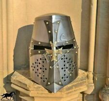 Templar Helmet Helmet Mason S Brass Cross Knight Armor Crusader New W Medieval picture