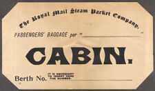 Royal Mail Steam Packet Company Passengers Baggage CABIN label ca 1930s picture