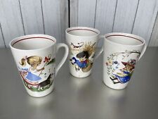 Vintage Weatherby Hanley England Royal Falcon Ware Nursery Rhyme Mug Set Of 3 picture