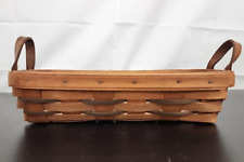 Longaberger Bread Bakery Basket with Leather Handles 1994 Rustic Farmhouse picture