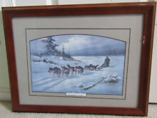 Vintage Tok Hwang Iditarod Alaska Print- Dog Sled- Huskey- Signed- # 216 of 350 picture