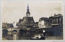 Real Photo BELGIUM Port ANTWERP Gondola Scheldt River c1930 Postcard picture